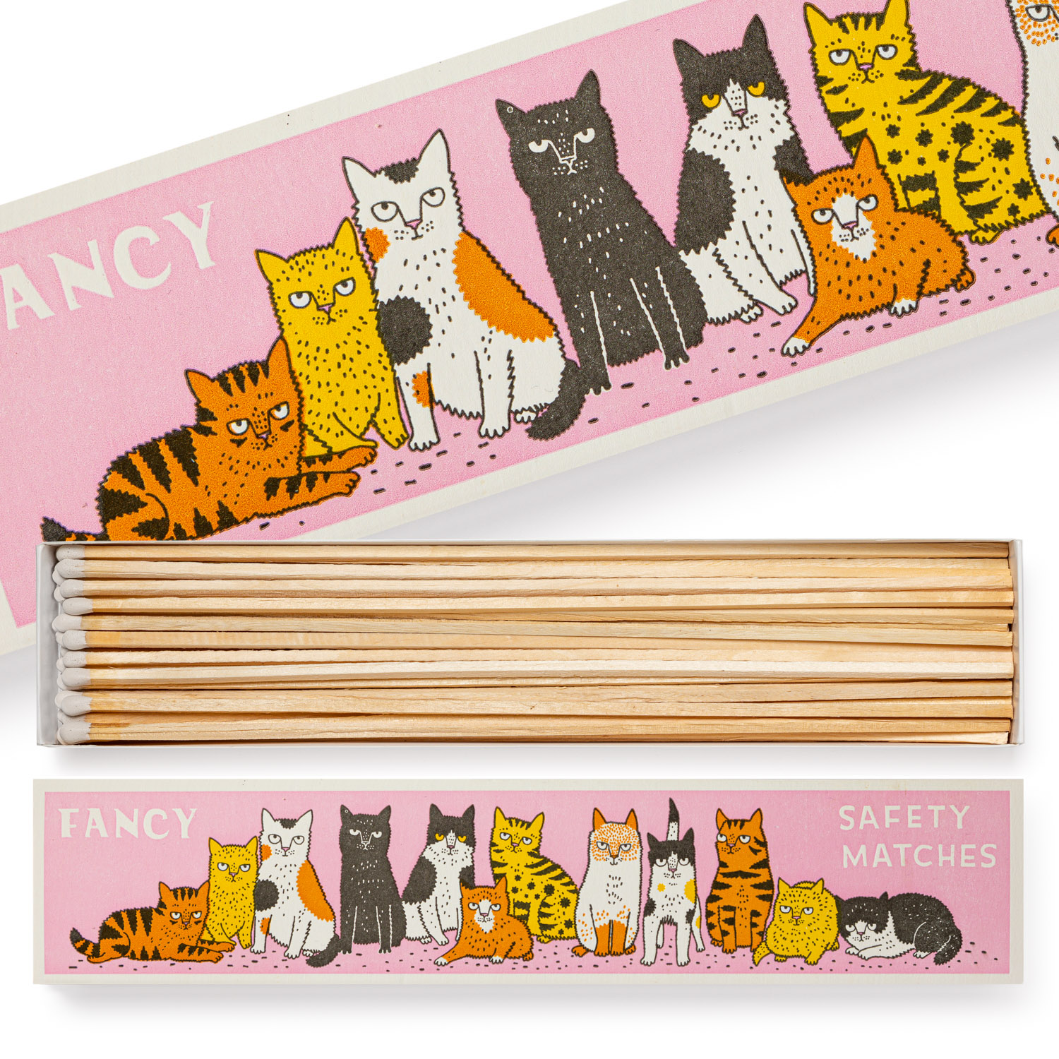 Fancy Cat Safety Matches - Long Matchboxes - Charlotte Farmer - from Archivist Gallery 
