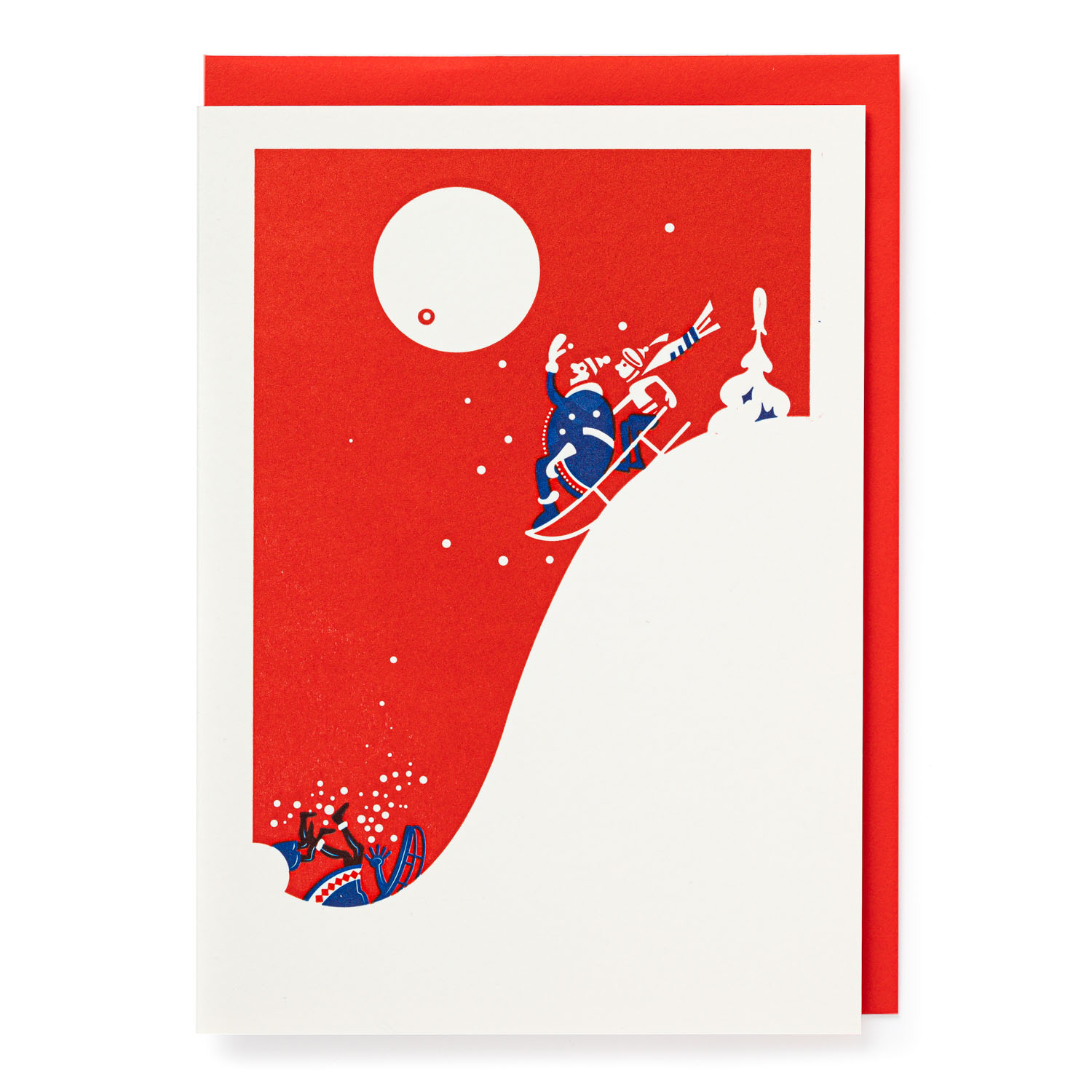 Christmas Sledging (pack of 5) - Letterpress Cards - Archivist - from Archivist Gallery 