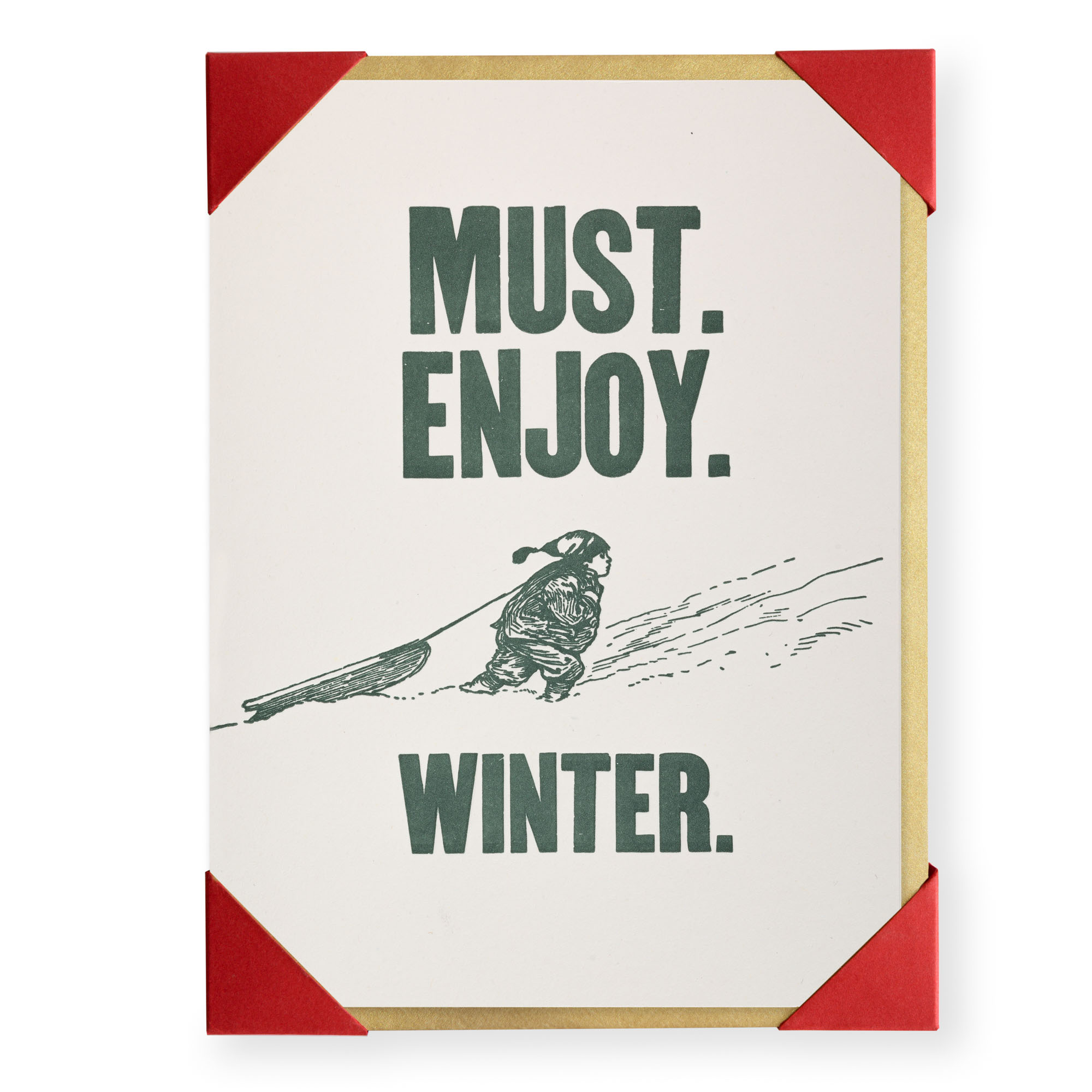 Must Enjoy Winter (pack of 5) - Letterpress Cards - from Archivist Gallery 