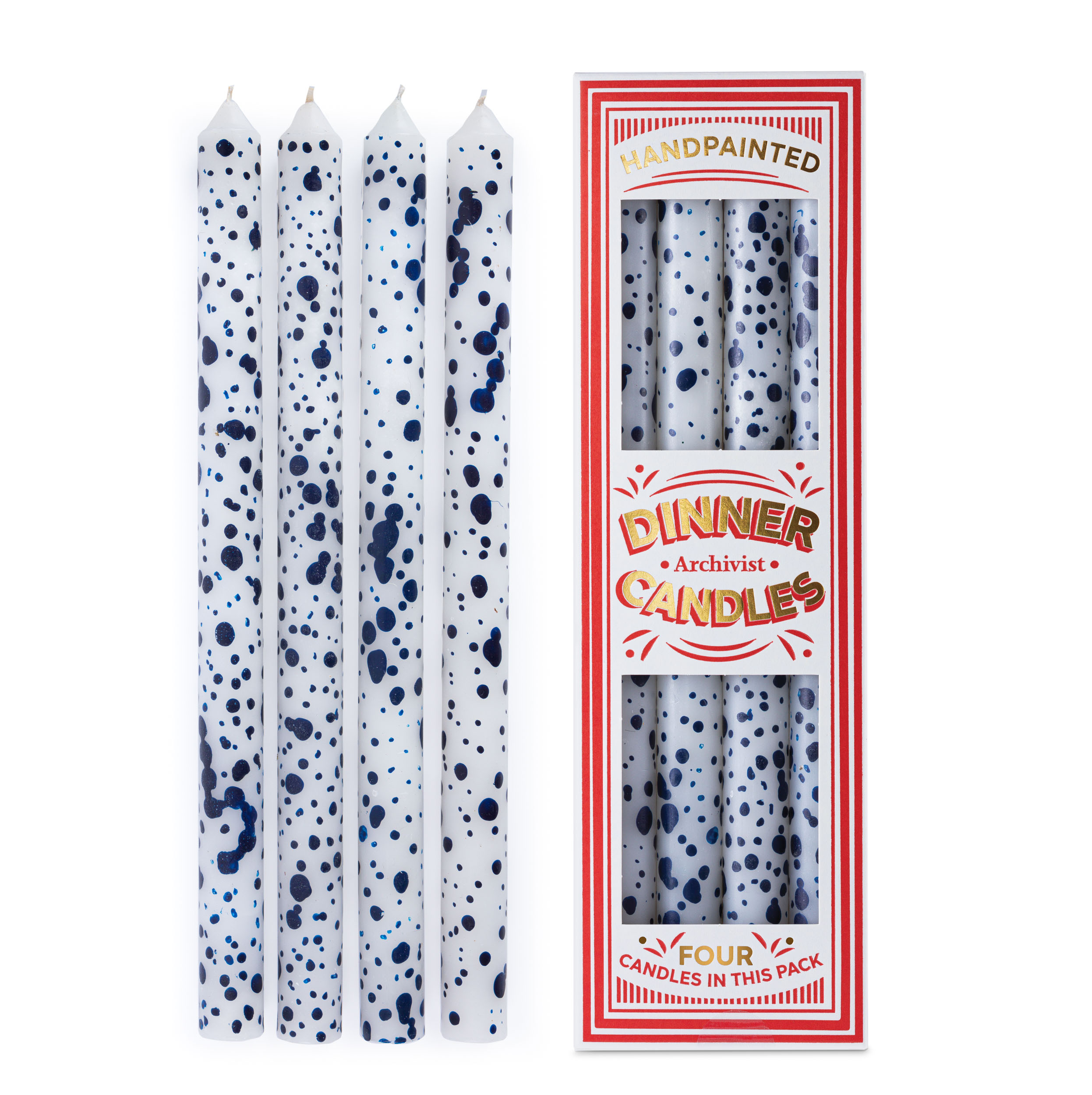 Blue Splodge Dinner Candle - All Candles - Archivist - from Archivist Gallery 