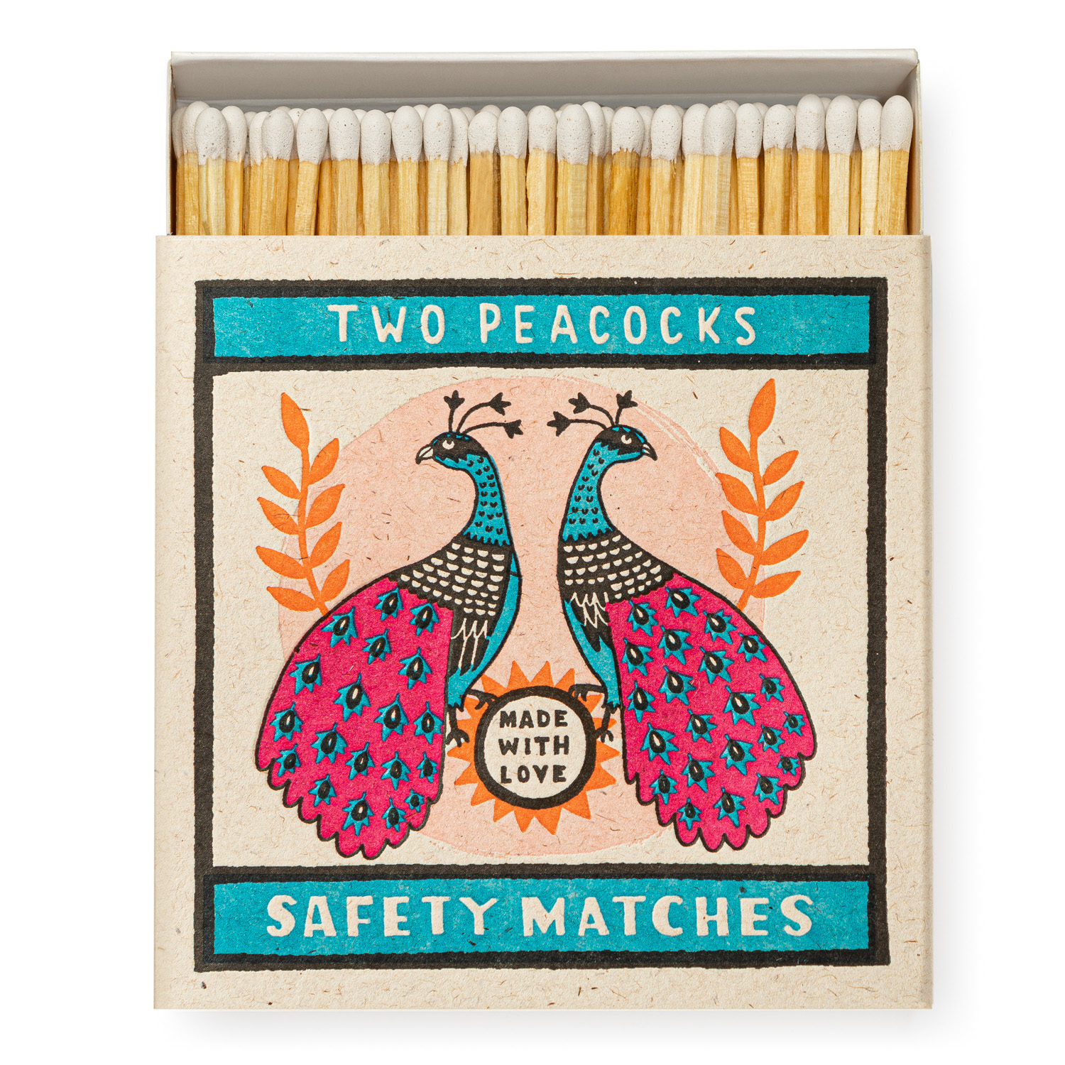 Two Peacocks - Square Matchboxes - Charlotte Farmer - from Archivist Gallery 