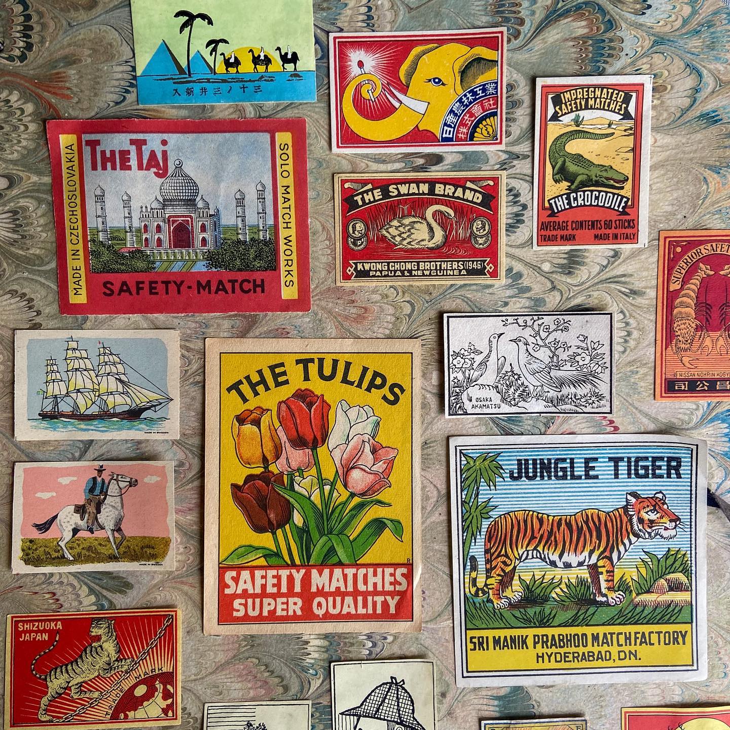 There is a simple pleasure to be found digging through a box of matchbox labels and finding that ...