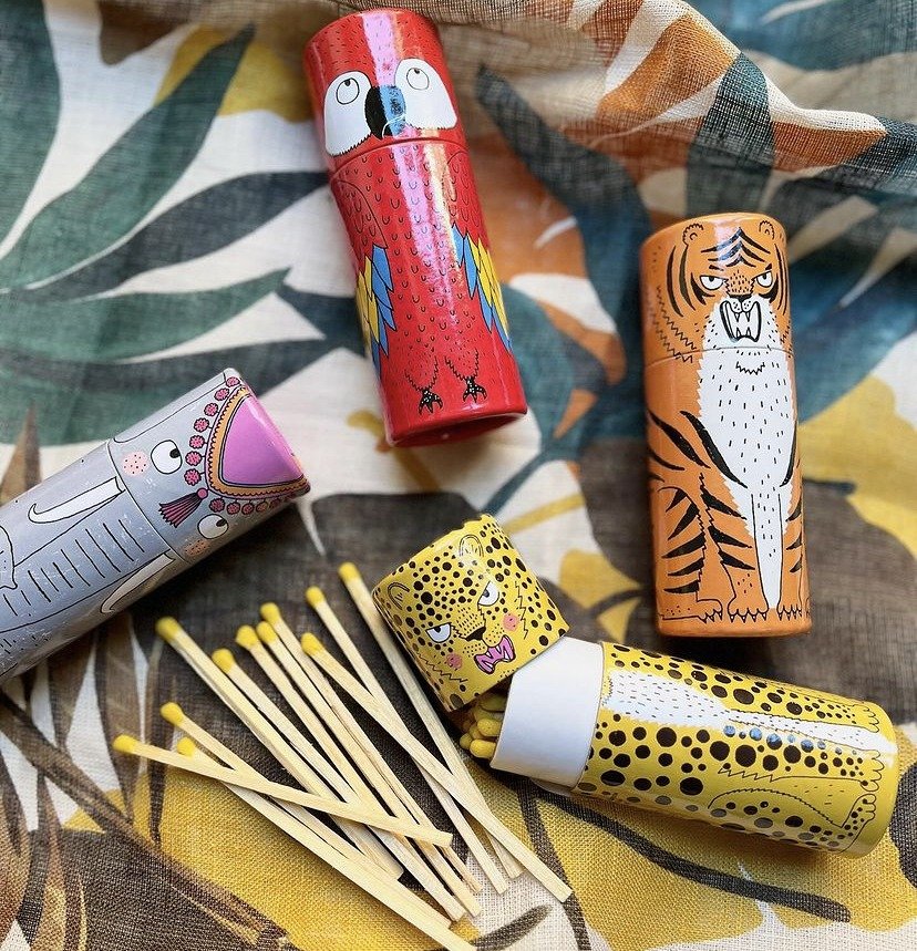Matches from the jungle 🐘🐆🐅🦜 These small collectors matches are made in India and designed by the...