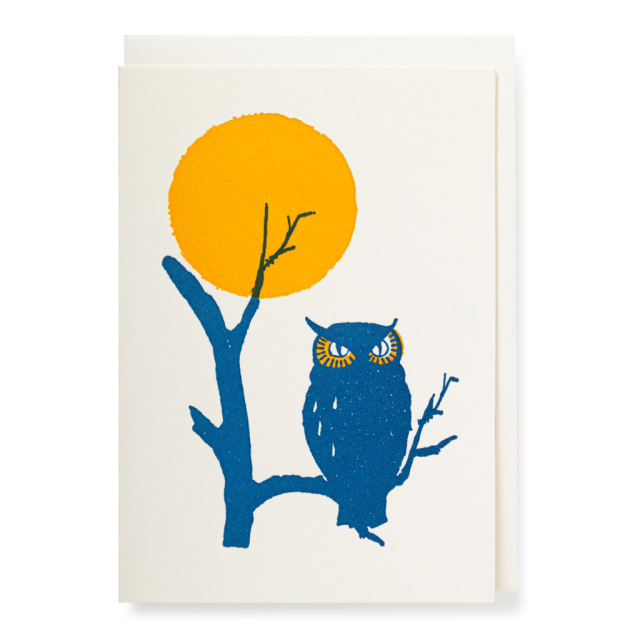 Owl on branch - Notelets Singles - from Archivist Gallery