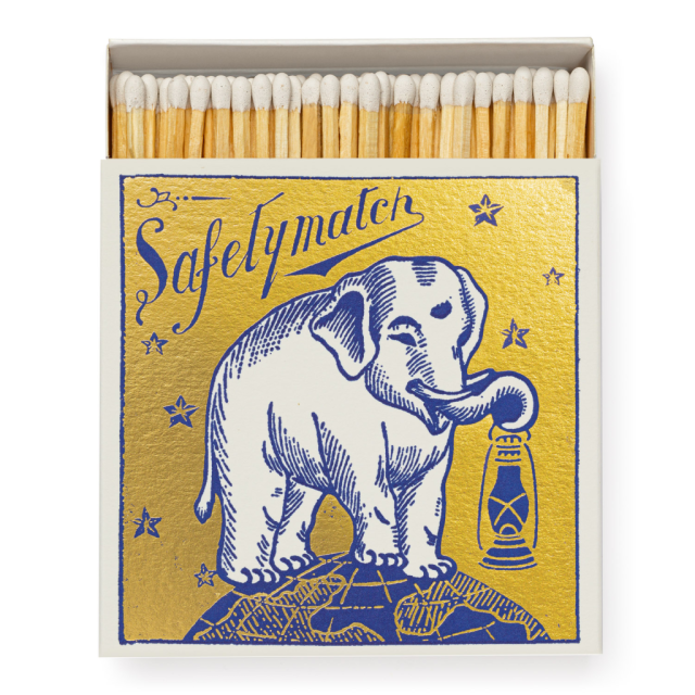 Gold Elephant - Square Matchboxes - Archivist - from Archivist Gallery
