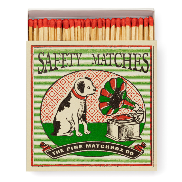 Dog and Gramaphone - Square Matchboxes - Archivist - from Archivist Gallery