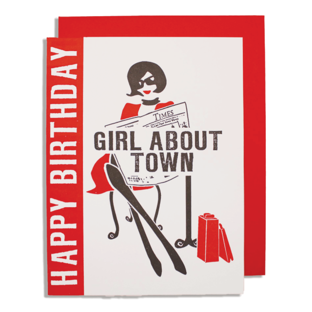Girl about Town Birthday - Letterpress Cards - from Archivist Gallery