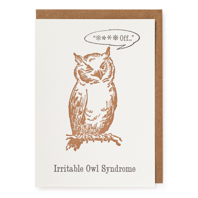 Irritable Owl - Letterpress Cards - from Archivist Gallery