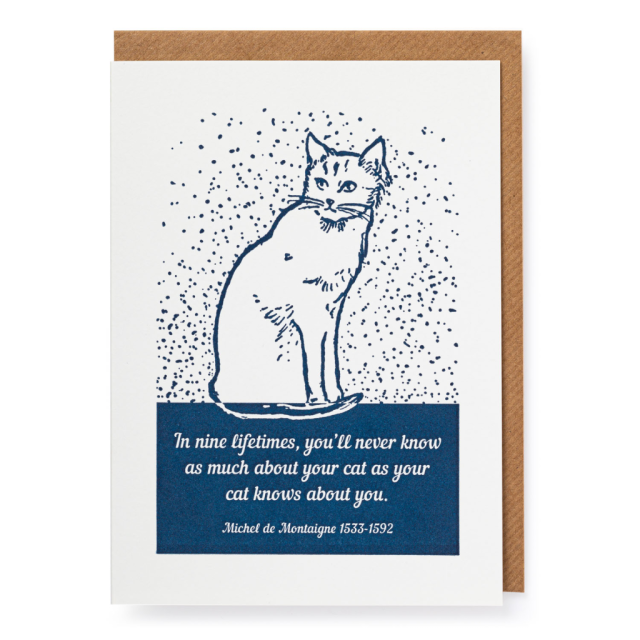 Nine Lives cat - Letterpress Cards - from Archivist Gallery