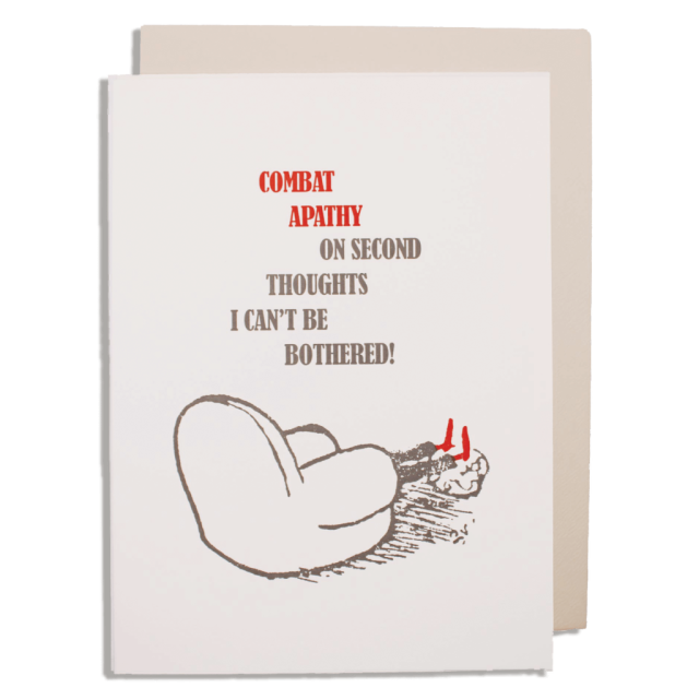 Combat Apathy - Letterpress Cards - from Archivist Gallery