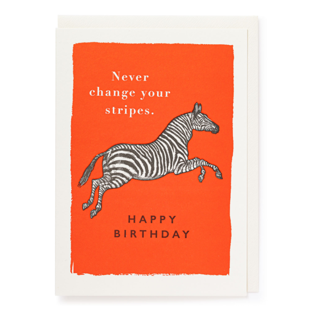Never Change Your Stripes - Letterpress Cards - Jason Falkner - from Archivist Gallery